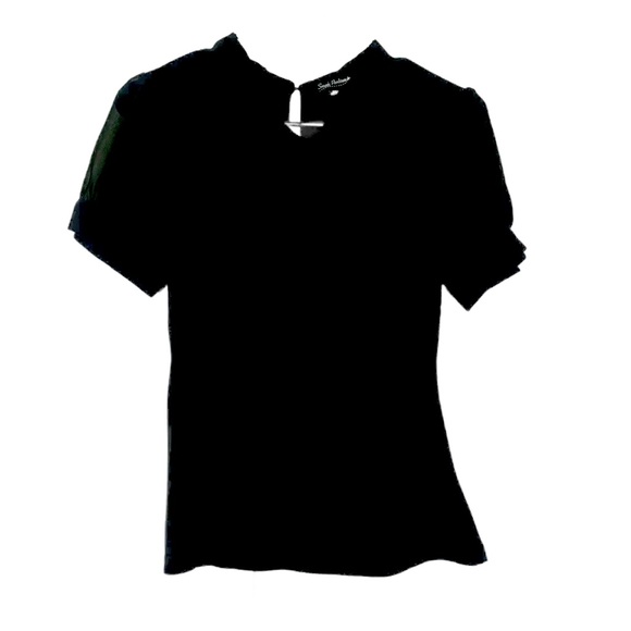 Smak Parlour Black Collared Sheer Sleeve Blouse - Picture 1 of 4